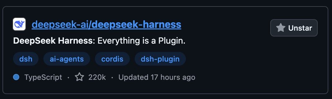 DeepSeek Harness Github星标数